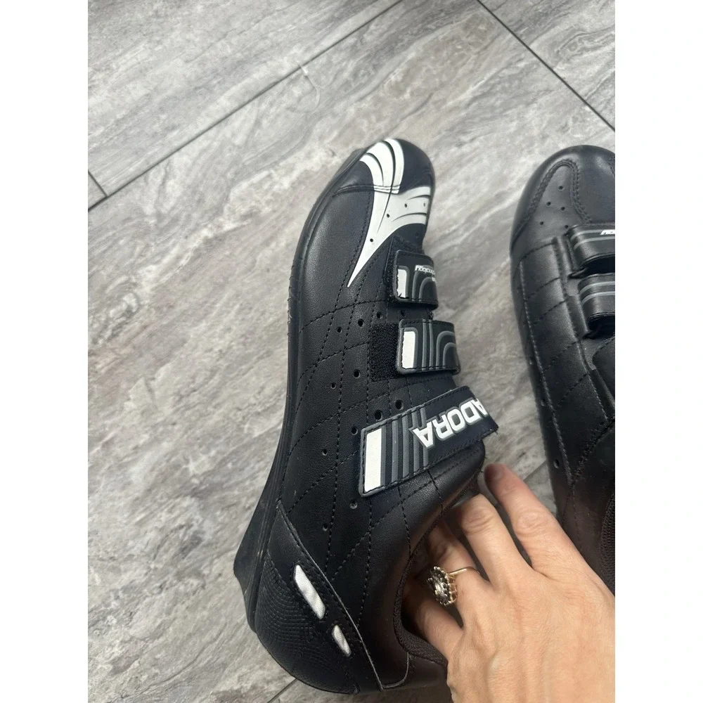 Diadora Road Cycling Shoes EU 43 Black Silver 3 Strap D-Skin Bike Shoes